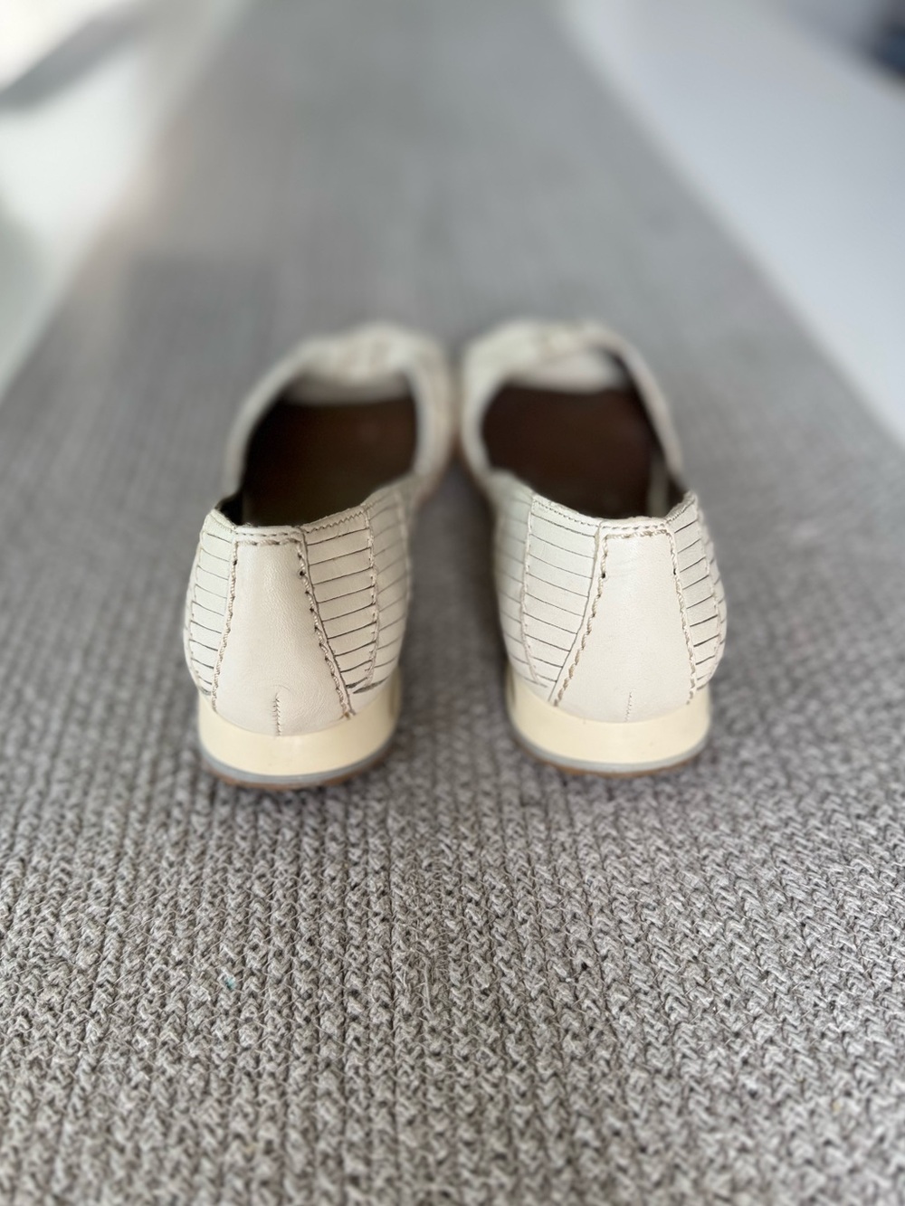 Cole Haan Women's White Woven Peep-Toe Wedge Sandals - Picture 4 of 10